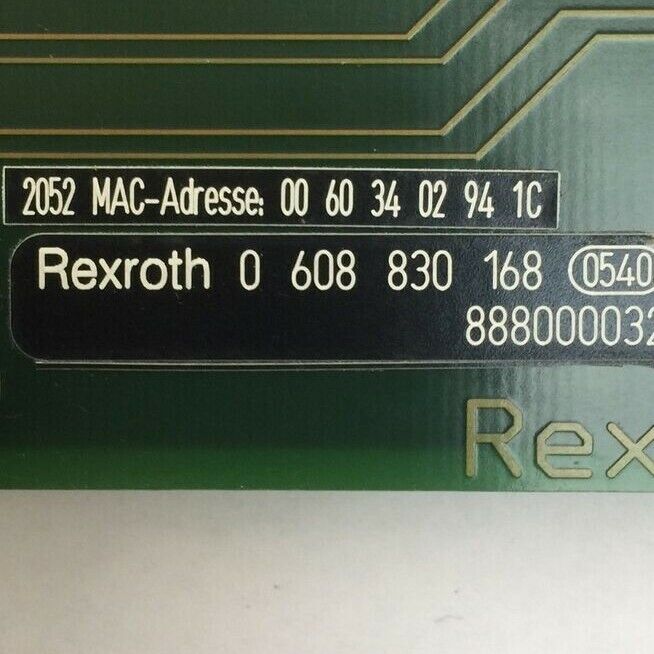 REXROTH 3 608 860 258 SMETH ETHERNET MODULE HW VERSION 2.1 0 608 830 168