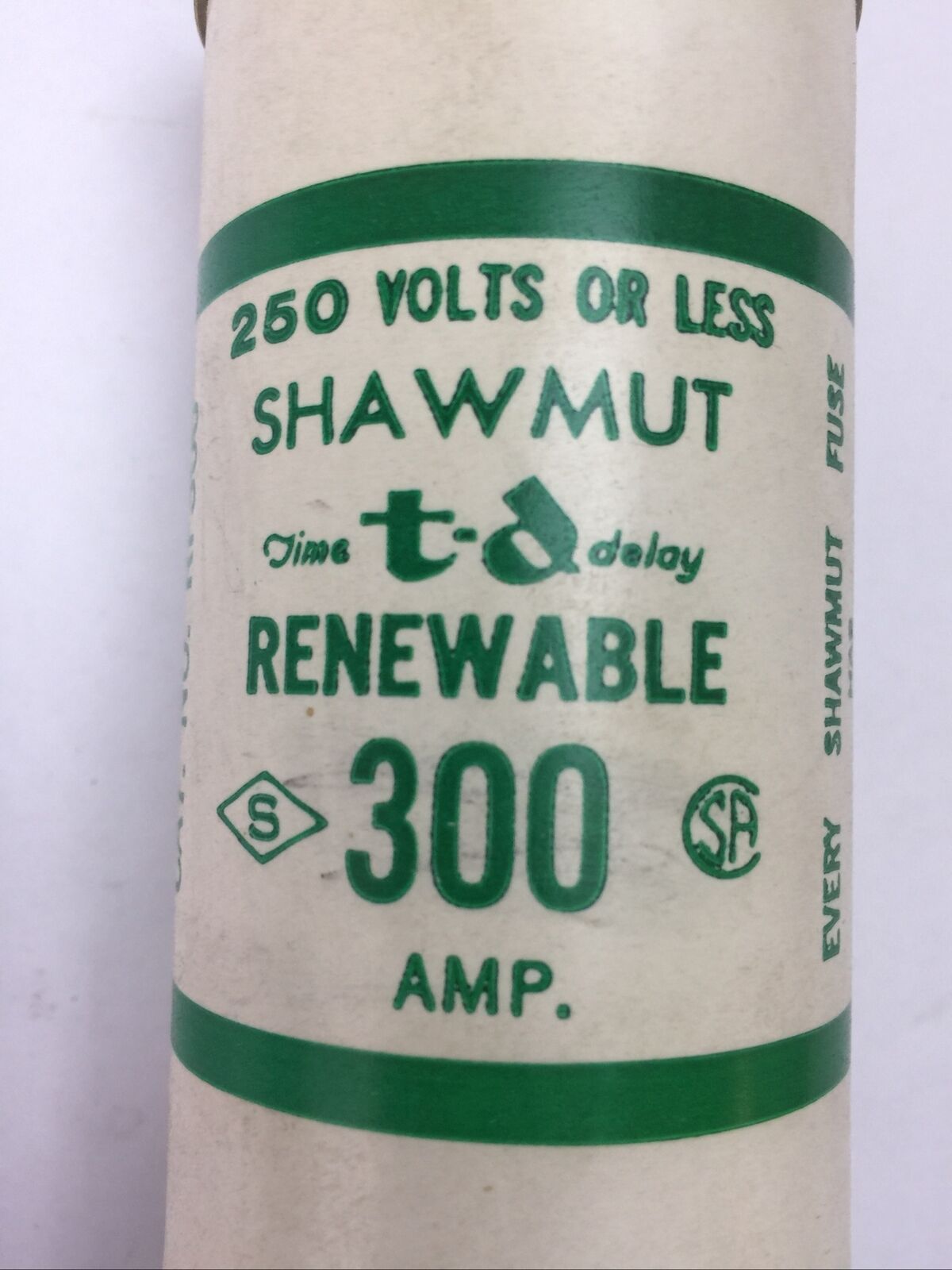 SHAWMUT RF300 TIME DELAY RENEWABLE FUSE 300AMP 250V