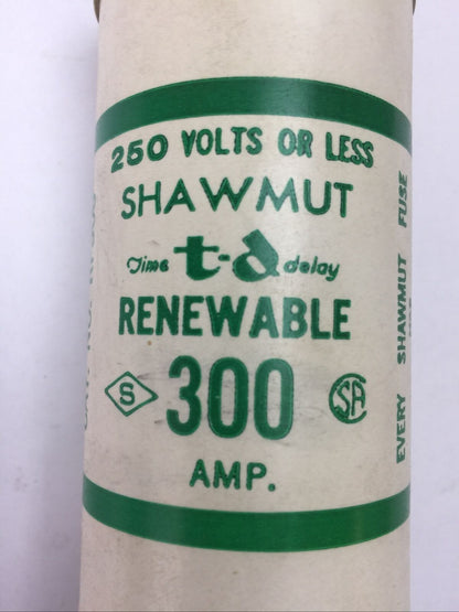 SHAWMUT RF300 TIME DELAY RENEWABLE FUSE 300AMP 250V