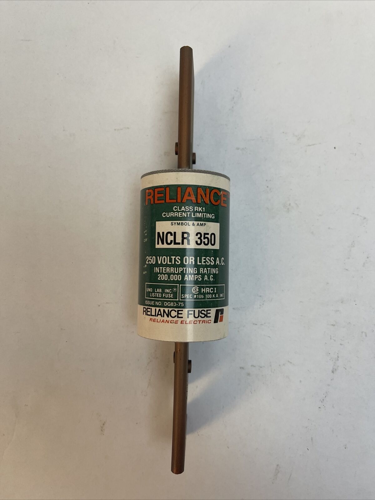 RELIANCE NCLR350 CURRENT LIMITINF CLASS RK1 FUSE 350AMP 250VAC
