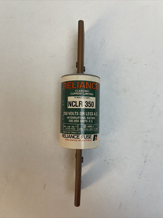 RELIANCE NCLR350 CURRENT LIMITINF CLASS RK1 FUSE 350AMP 250VAC