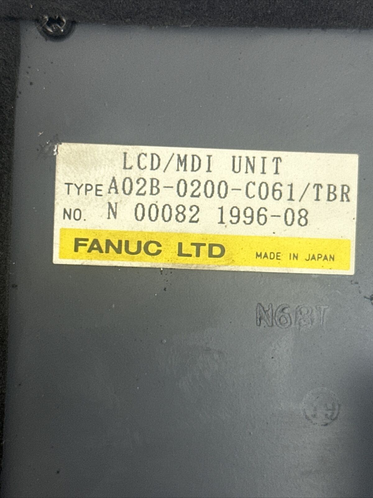 GE FANUC A02B-0200-C061/TBR SERIES 18-T OPERATOR INTERFACE PANEL LCD/MDI UNIT