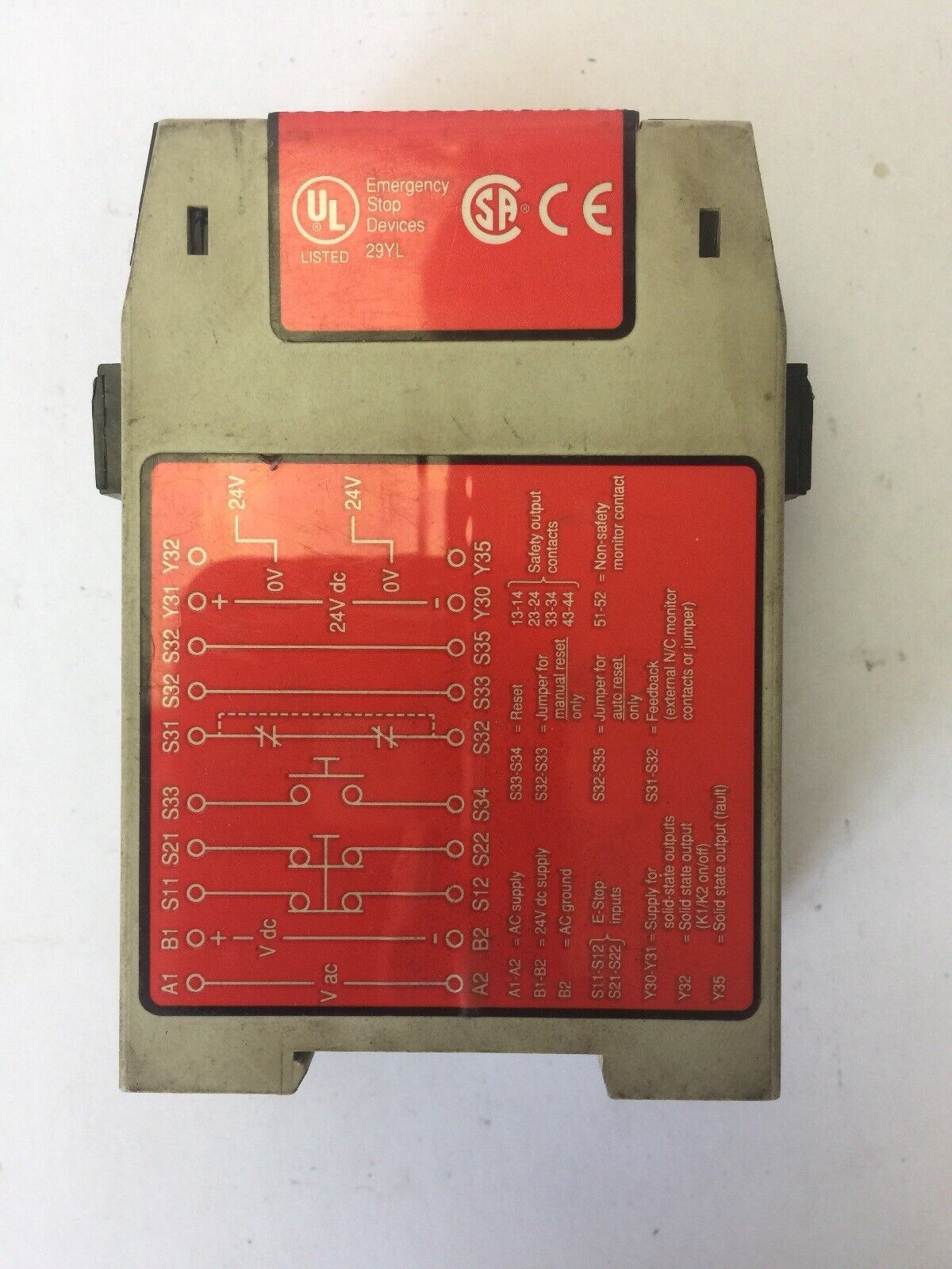 BANNER ES-GA-5A MACHINE SAFETY RELAY 24VDC OR 115VAC 250mA
