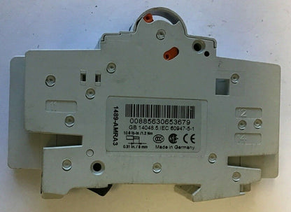 ALLEN BRADLEY 1489-M C 7A 1POLE CIRCUIT BREAKER W/ 1489-ABRA3 AUX. CURCUIT