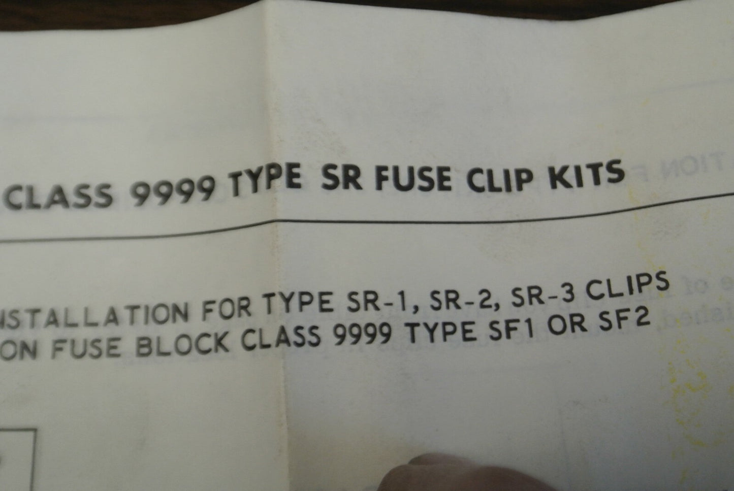 SQUARE D 9999 SR-1 CLASS R FUSE CLIP KIT / 250V, 0-30A / NEW SURPLUS