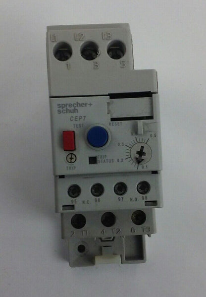 Sprecher Schuh CEP7EEAB Overload Relay (0.1 to 0.5 a) With CEP7-EPB (Used)