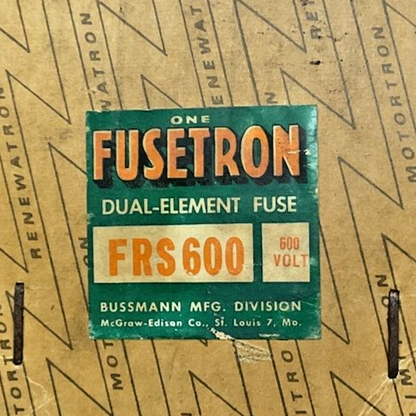 BUSSMANN FUSETRON FRS600 FUSE 600V 600A