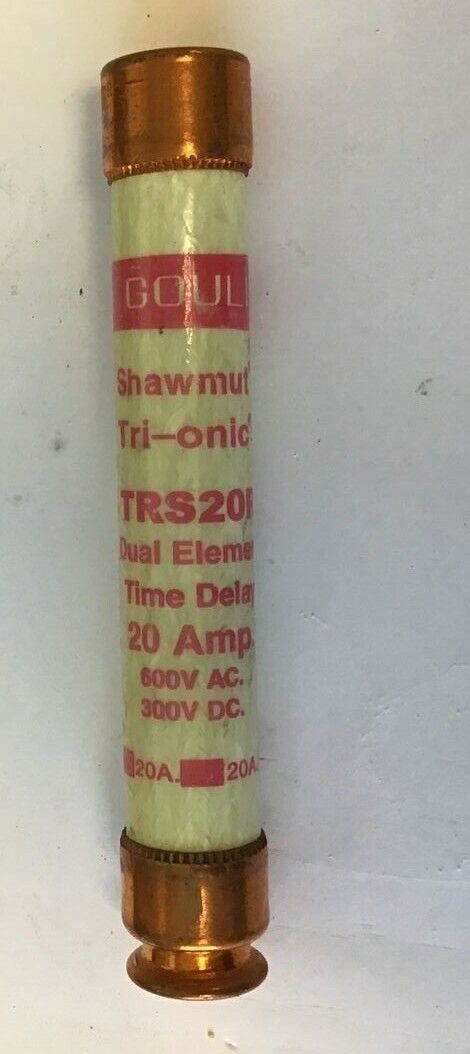 GOULD SHAWMUT TRS20R TRI-ONIC FUSE 20A 600VAC 300VDC CLASS RK5***LOTOF3***