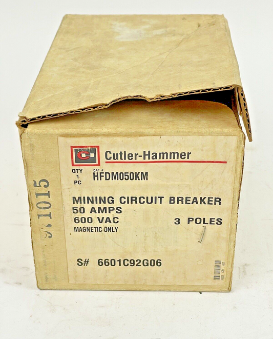 CUTLER-HAMMER - HFDM050KM - MINING CIRCUIT BREAKER - 50 AMP, 3 POLE, 600 VAC