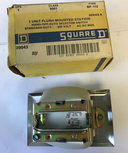 SQUARE D 9001 BF-112 FLUSH MOUNTED STATION 600V SER.A