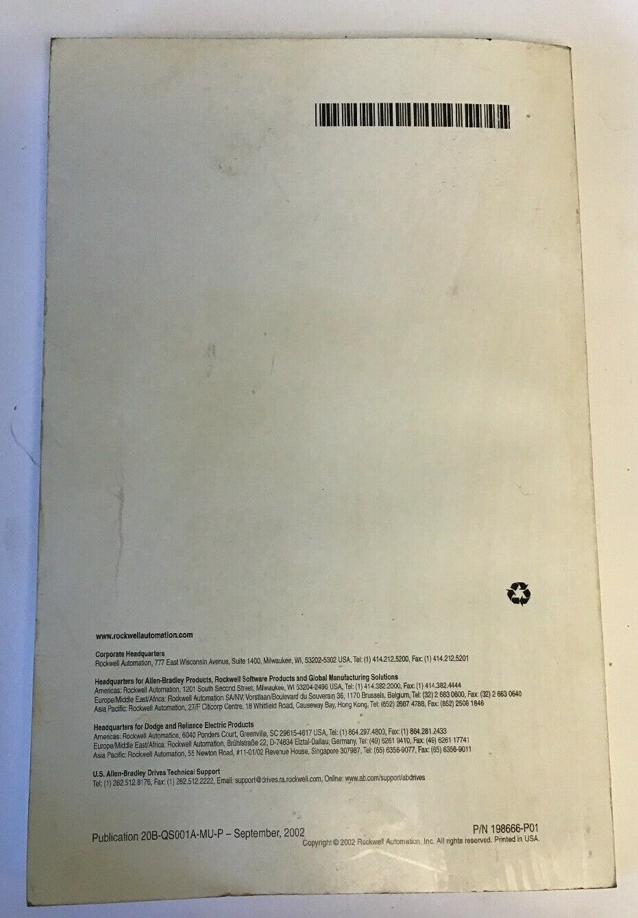 ALLEN BRADLEY POWER FLEX 700 QUICK START MANUAL 198666-P01
