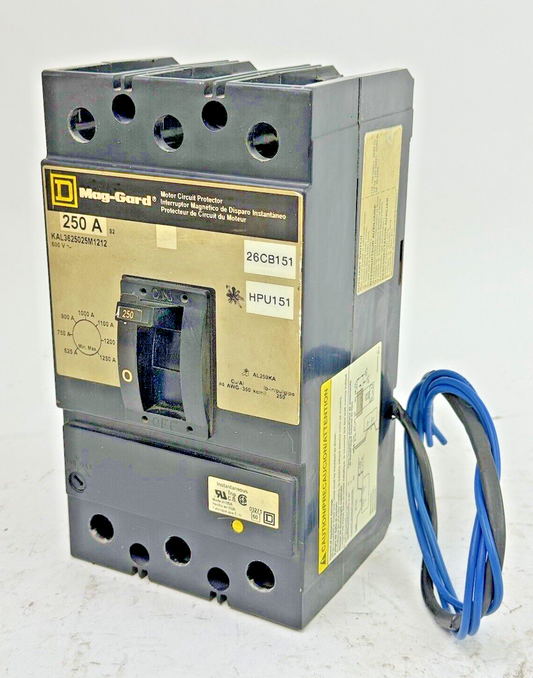 SQUARE D - KAL3625025M1212 -MAG-GARD CIRCUIT BREAKER W/ AUX - 250A/3 POLE/600VAC