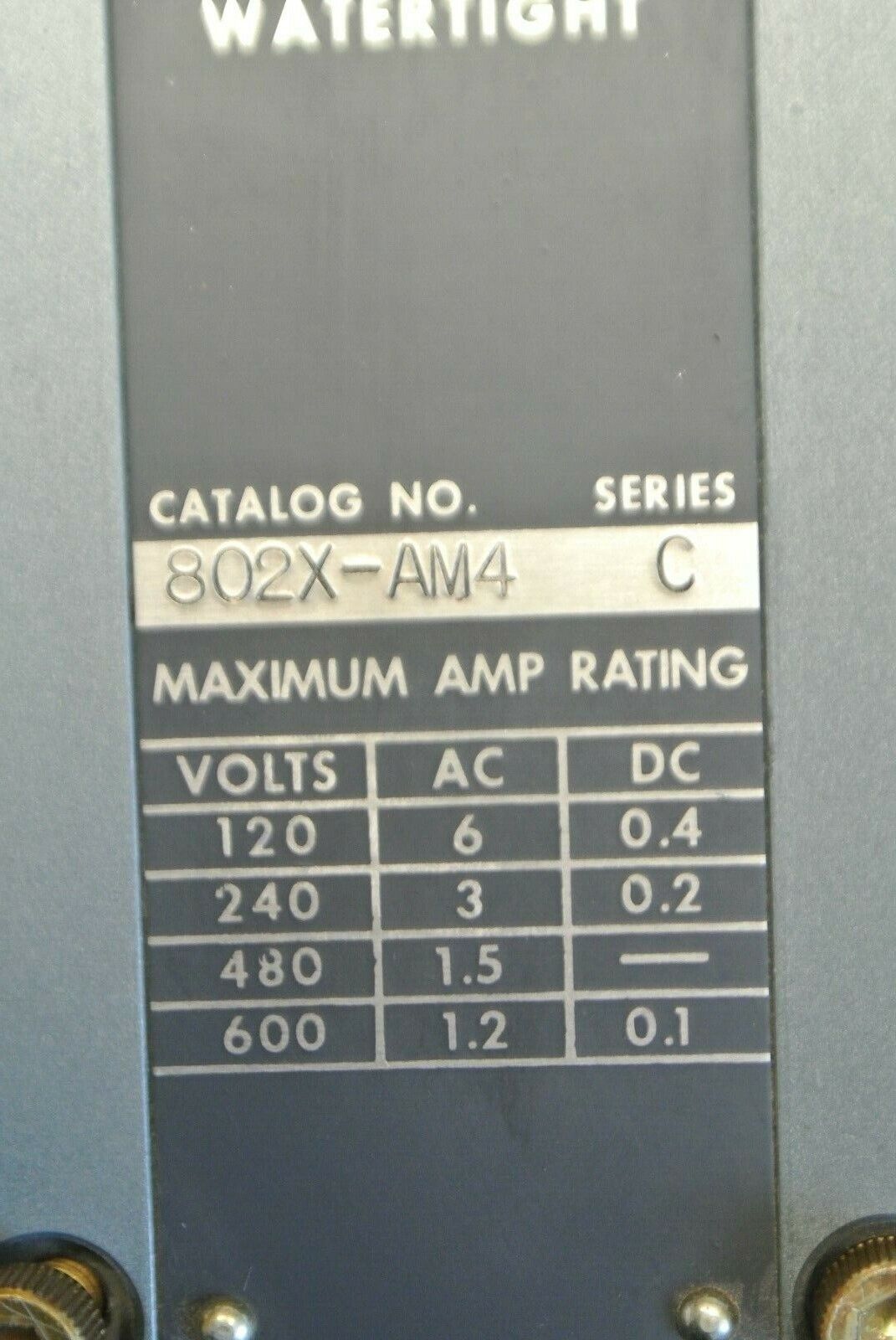 ALLEN-BRADLEY 802X-AM4 Ser. C / LIMIT SWITCH / 120-600VAC / NEW SURPLUS / NEMA 4