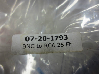 07-20-1793 / BNC MALE to RCA MALE 25-FOOT CABLE - NEW SURPLUS in PACKAGE - BLUE
