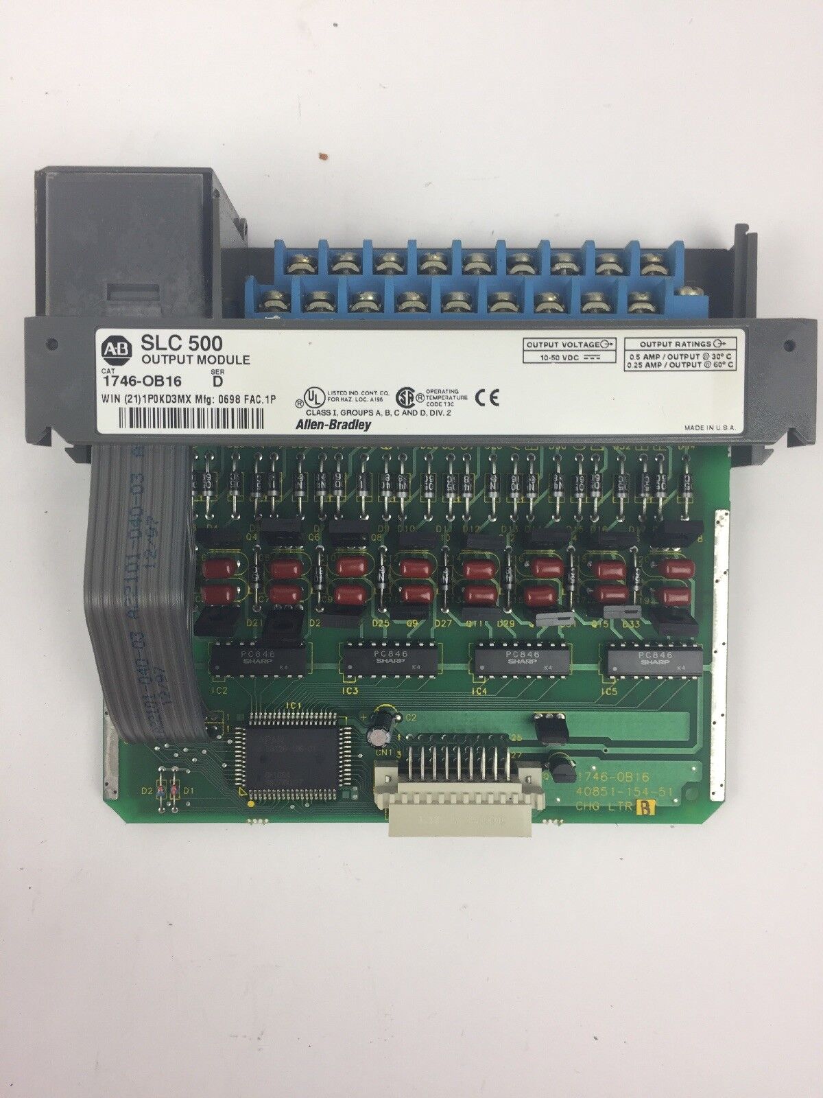ALLEN-BRADLEY 1746-OB16 SER. D OUTPUT MODULE