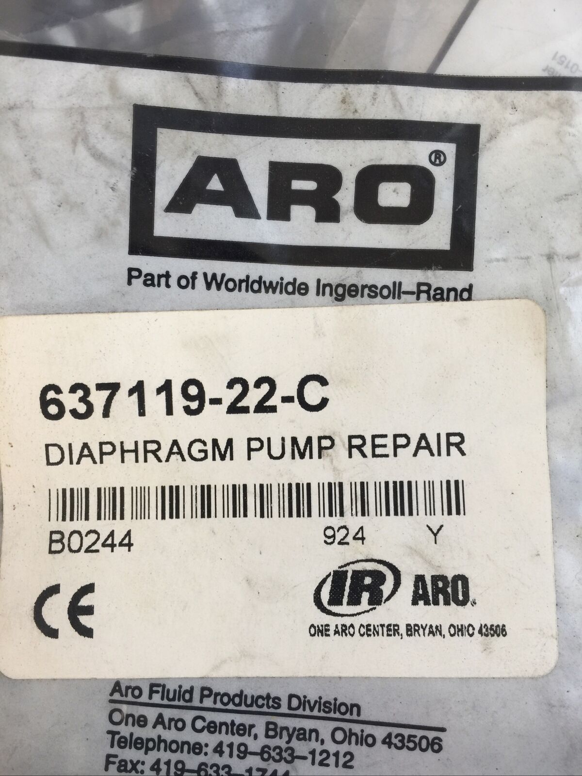 ARO 637119-22-C DIAPHRAGM PUMP REPAIR KIT