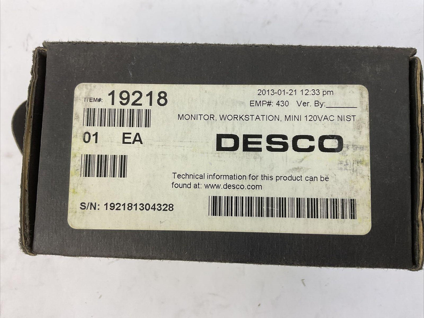 DESCO 19218 MONITOR WORK STATION MINI 120VAC NIST WITH CORD