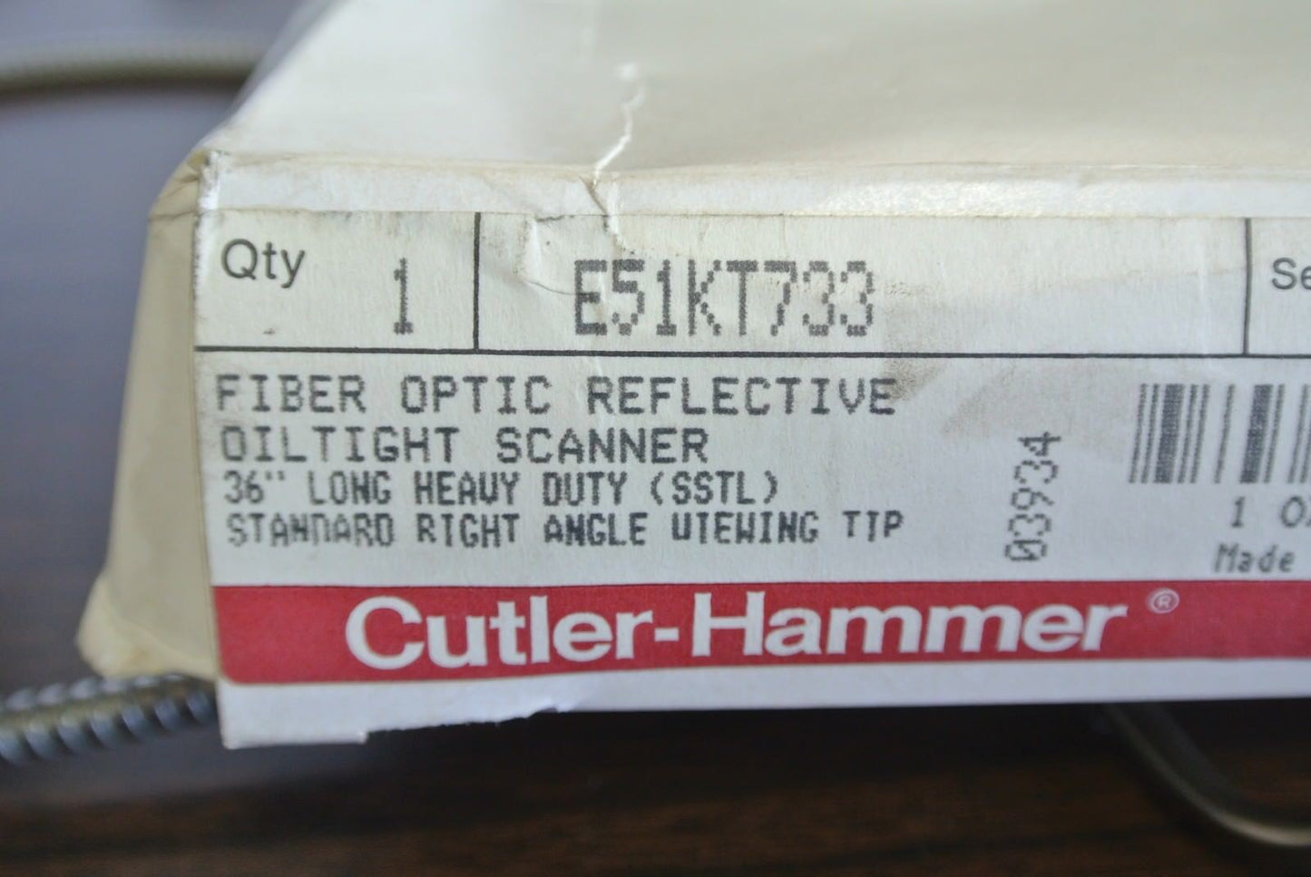 CUTLER-HAMMER E51KT733 FIBER OPTIC REFLECTIVE OILTIGHT SCANNER  NEW SURPLUS