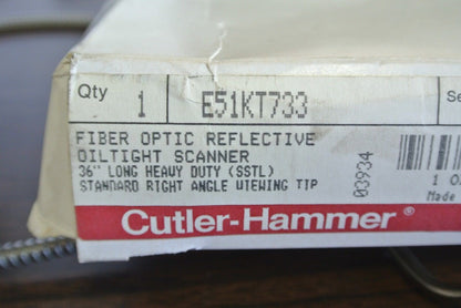 CUTLER-HAMMER E51KT733 FIBER OPTIC REFLECTIVE OILTIGHT SCANNER  NEW SURPLUS