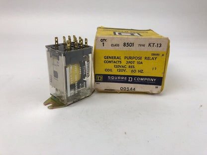 Square D 8501 KT-13 General Purpose Relay Contacts 3PDT 10A 120 V 60 HZ New