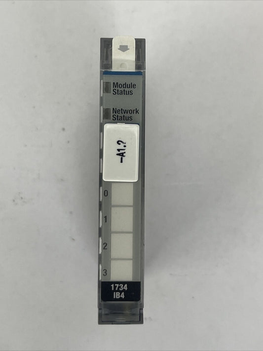 ALLEN BRADLEY 1734-IB4 SER D FW 3.022 INPUT MODULE BACKPLANE 5VDC 75mA INPUT 24V