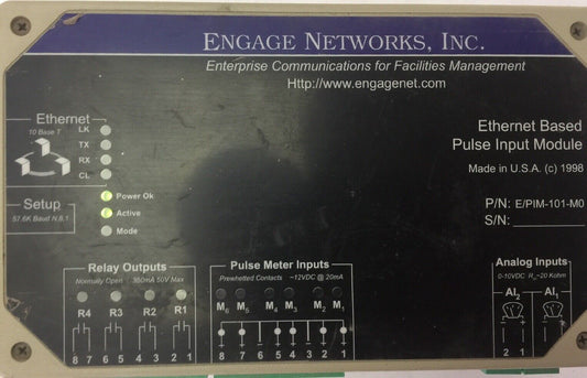 ENGAGE NETWORKS E/PIM-101-M0 ETHERNET PULSE INPUT MODULE