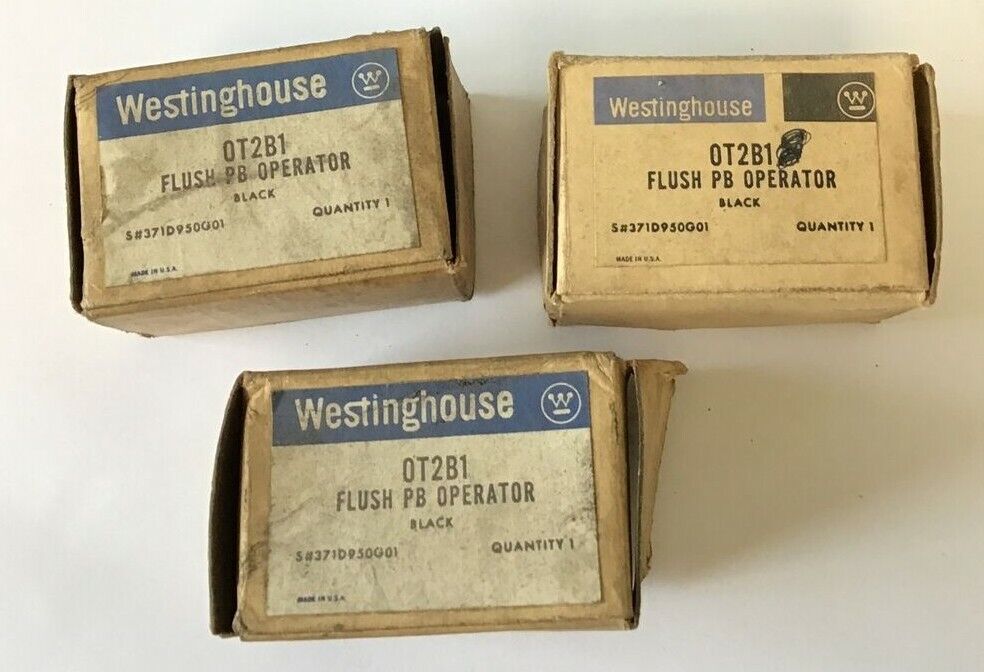 WESTINGHOUSE OT2B1 FLUSH PUSH BUTTON OPERATOR BLACK ***LOTOF3***