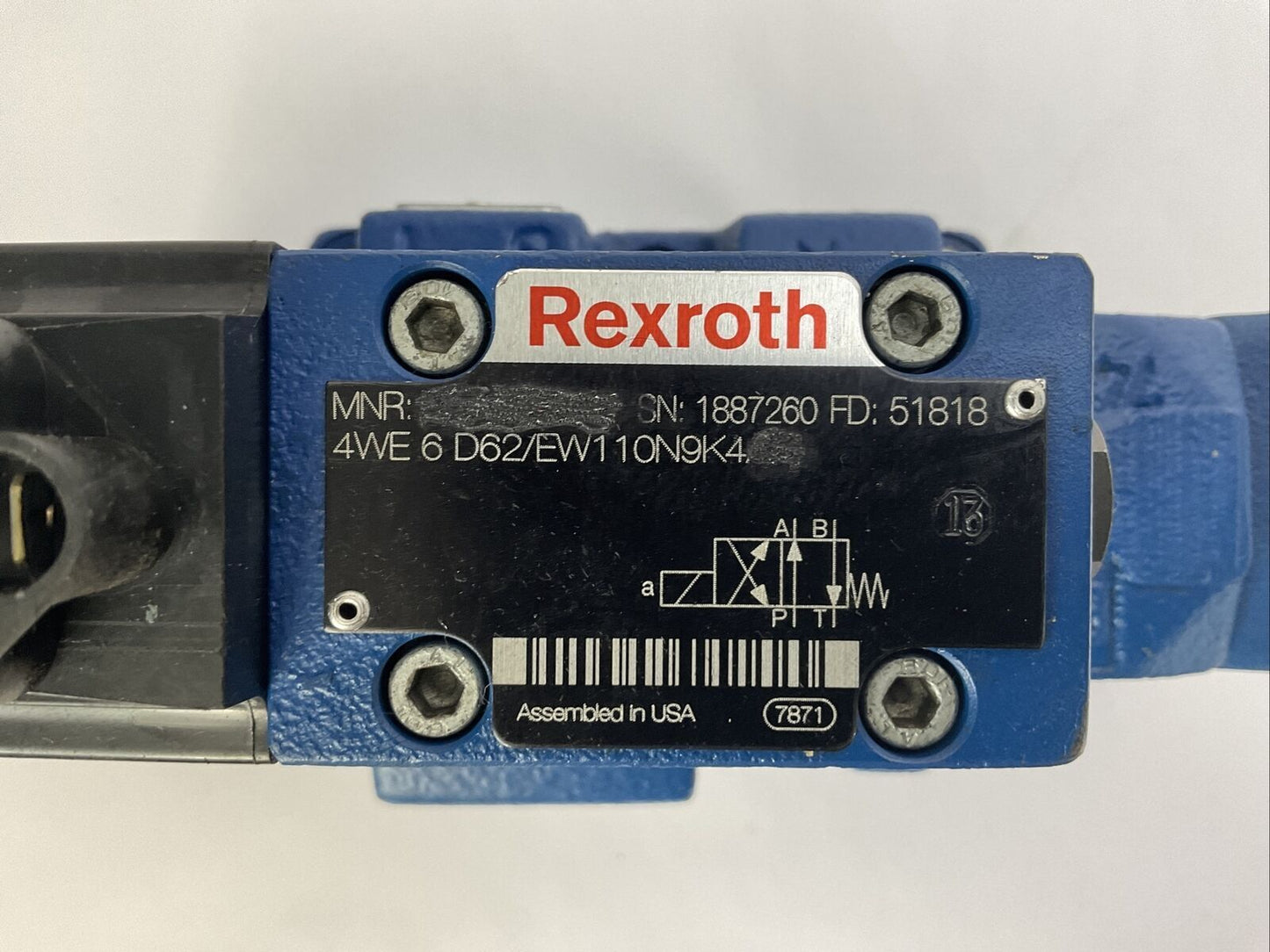 REXROTH 4WE6D62/EW110N9K4 DIRECTIONAL SOLENOID VALVE 120V 4WEH16HD72/