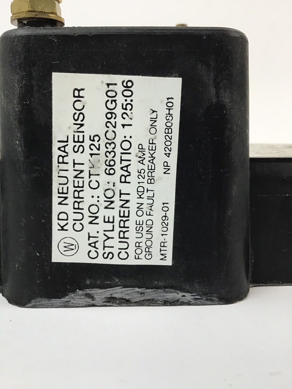 WESTINGHOUSE ELEC. GROUND FAULT TRIP UNIT (CTK125+A1KS125T1+ KS3125TG)