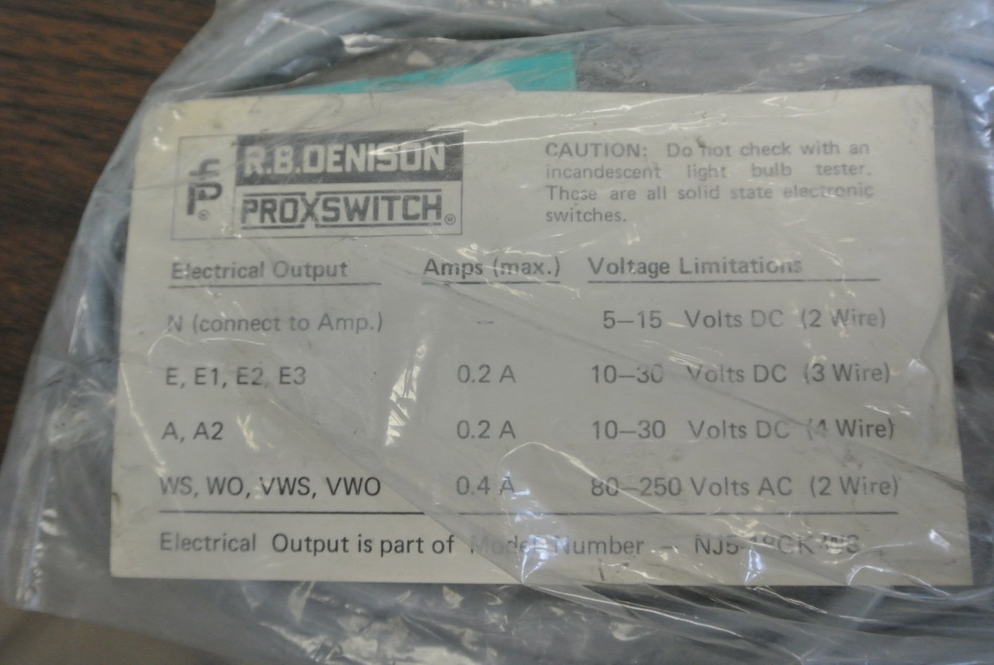 R.B. DENISON / PEPPERL + FUCHS NJ4-F-W-S / NJ 4-F-W-S PROX. SWITCH - NEW SURPLUS