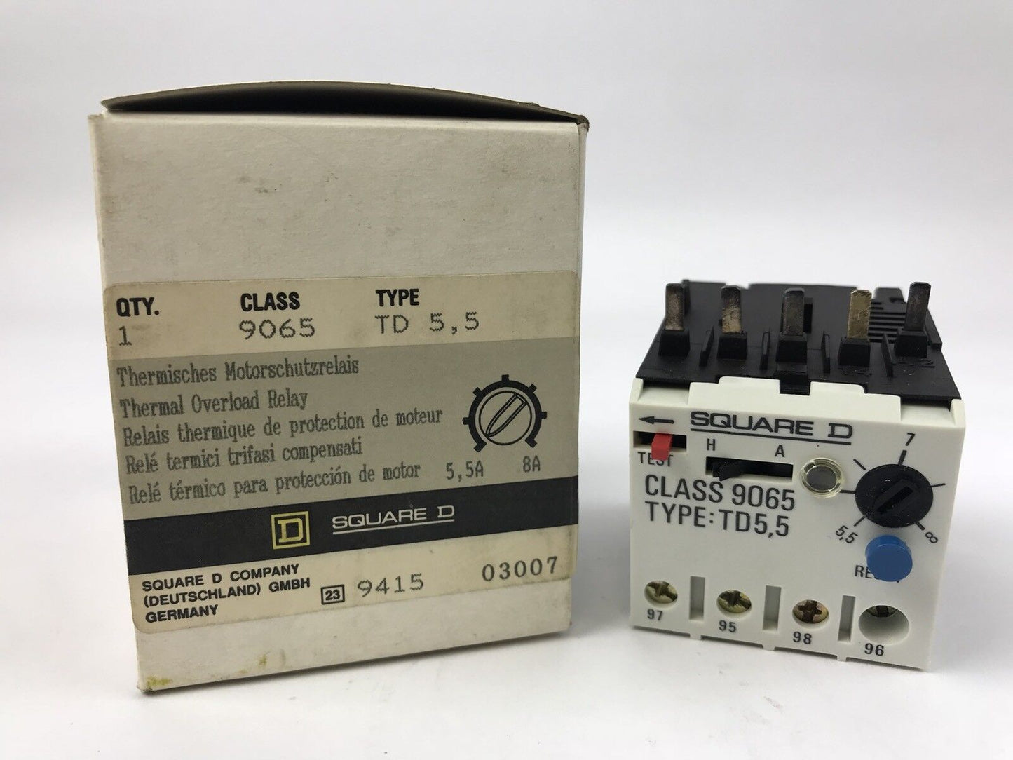 Square D 9065 TD 5,5 Thermal Overload Relay 5, 5A-8A