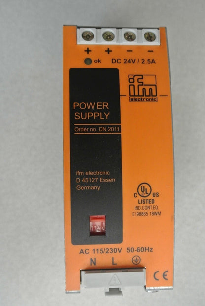 ifm SL2.502 POWER SUPPLY / 24VDC / 2.5A / 115-230VAC, 50-60Hz / IFM DN 2011