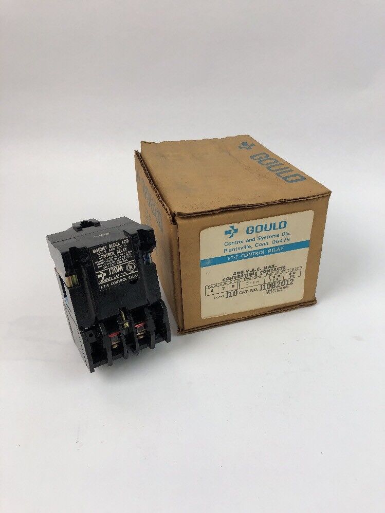 GOULD J10 J10B2012 CONTROL RELAY 300 V.A.C. MAX CONVERTIBLE CONTACTS 120V 60CY