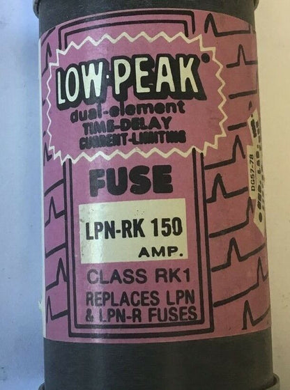 BUSSMANN LPN-RK 150 LOW PEAK FUSE 150A CLASS RK1 250VAC TIME DLEAY***LOTOF3***