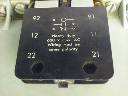 ASEA EG315-1 CONTACTOR, 3PH, 600V,100-200H.P., 270A CONT, SIZE 5,120V COIL,USED