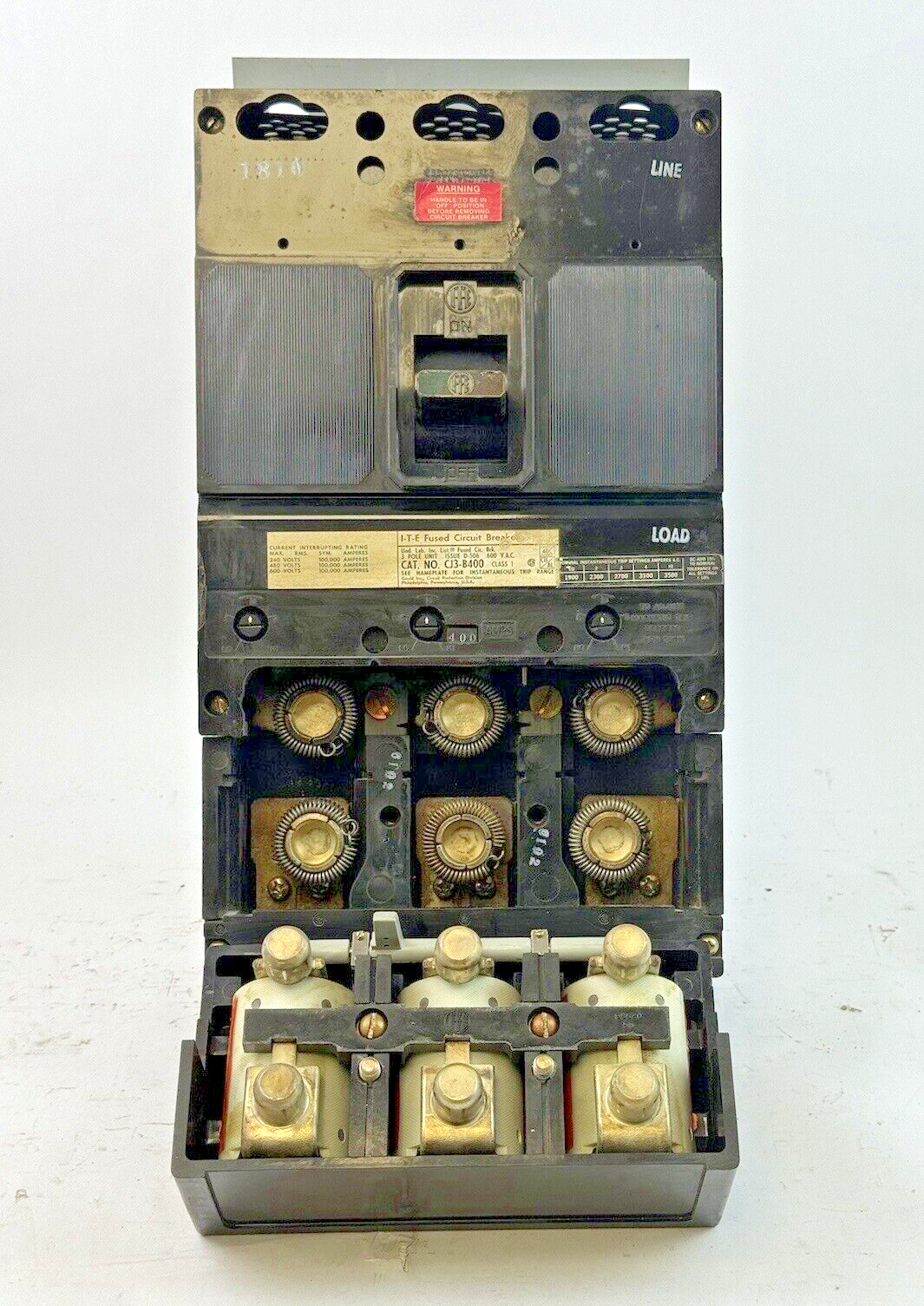 ITE - CJ3-B400 - FUSED CIRCUIT BREAKER - 400A/3 POLE/600VAC WITH 400 AMP TRIP