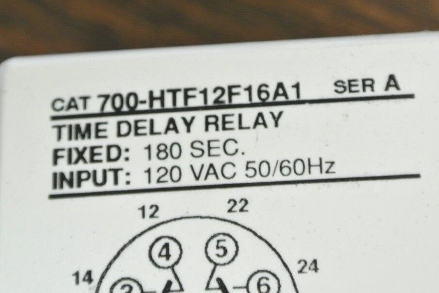 ALLEN-BRADLEY 700-HTF12F16A1 ON-DELAY 180-SEC. FIX TIMING RELAY 120V NEW SURPLUS