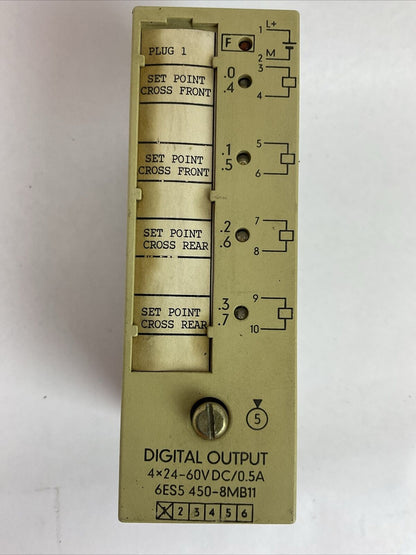 SIEMENS SIMATIC S5 6ES5 450-8MB11 DIGITAL OUTPUT 4 x 24-60VDC / 0.5A