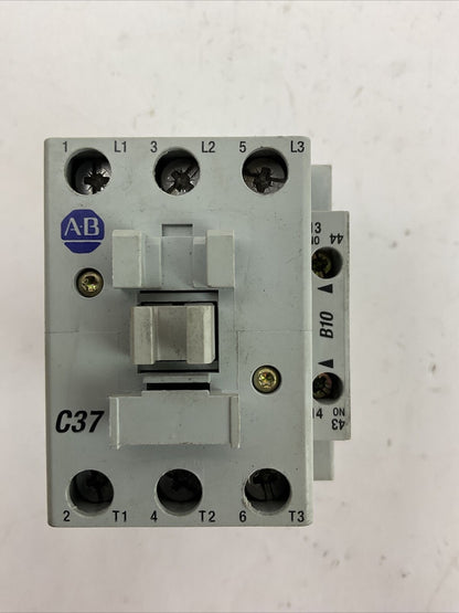 ALLEN BRADLEY 100-C37*00 SER C CONTACTOR 600VAC 60AMP 30HP 3PH COIL 120V 100-S