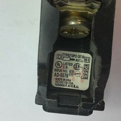SQUARE D QOB115 CIRCUIT BREAKER 15A 120/240VAC 1POLE ****LOTOF5****