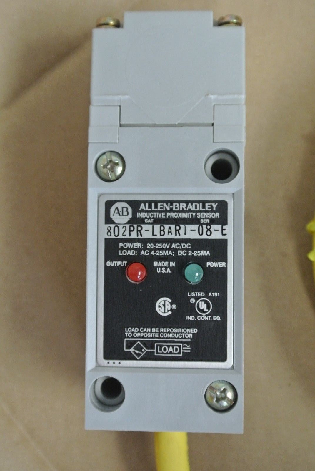 ALLEN-BRADLEY 802PR-LBAR1-08 SER.E PROXIMITY SWITCH 20-250VAC/DC / 8ft