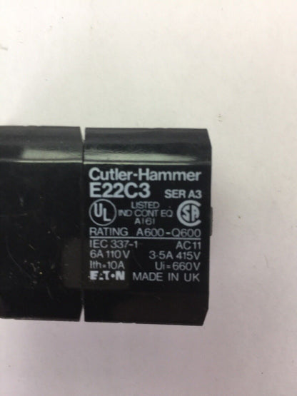 CUTLER HAMMER E22C3 CONTACT BLOCK