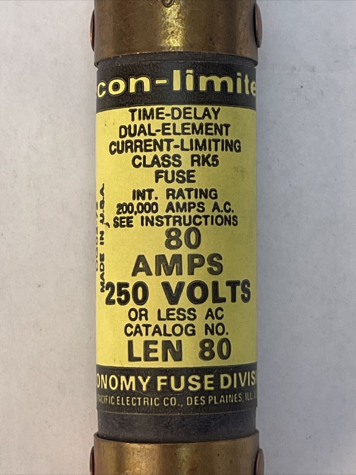 ECONOMY LEN 80 ECON-LIMITER TIME DELAY CLASS RK5 FUSE 80A 250VAC (BOX OF 5)