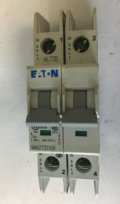 EATON WMZT2D06 CIRCUIT BREAKER 6A 48VDC 480VAC 2POLE