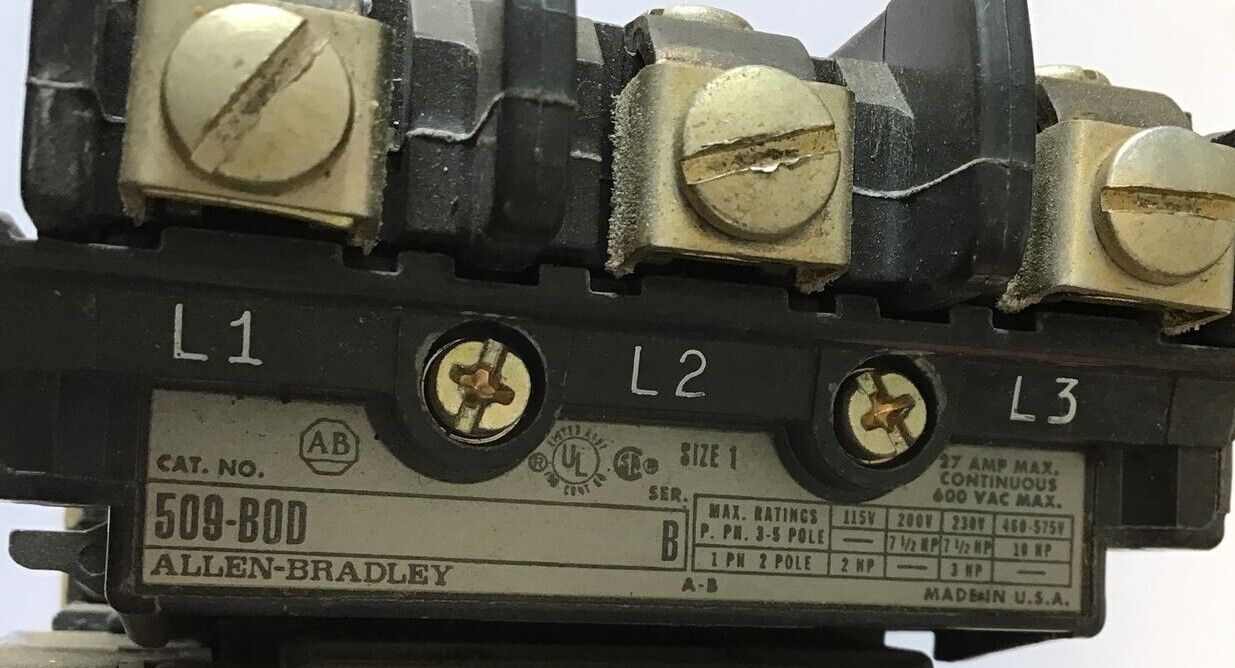 ALLEN BRADLEY 509-BOD STARTER SER.B SIZE 1 115-120V CB236 W/ W17 HEATER