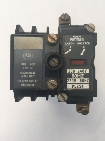 ALLEN BRADLEY 700-PL400A2 SER C AC RELAY W/ 700-PLLA2 700-P400A2 PA254 PL254