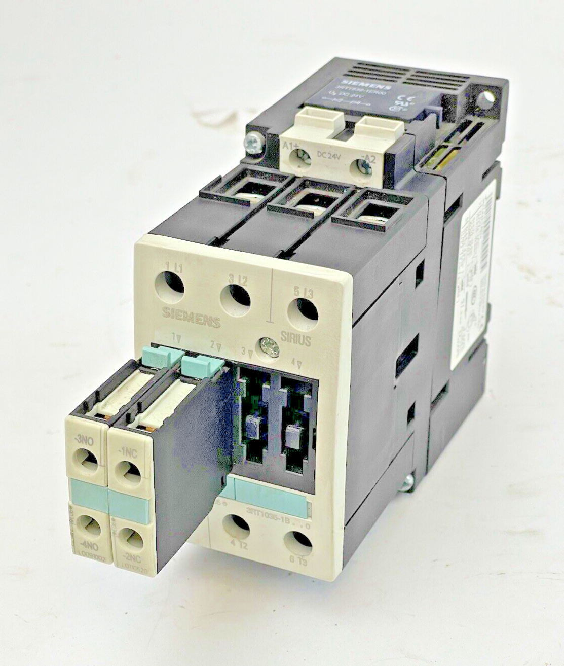 SIEMENS-3RT1035-1BB40 -CONTACTOR & 3RH1921-1CA10 (X2) AUX SWITCH & 3RT1936-1ER00