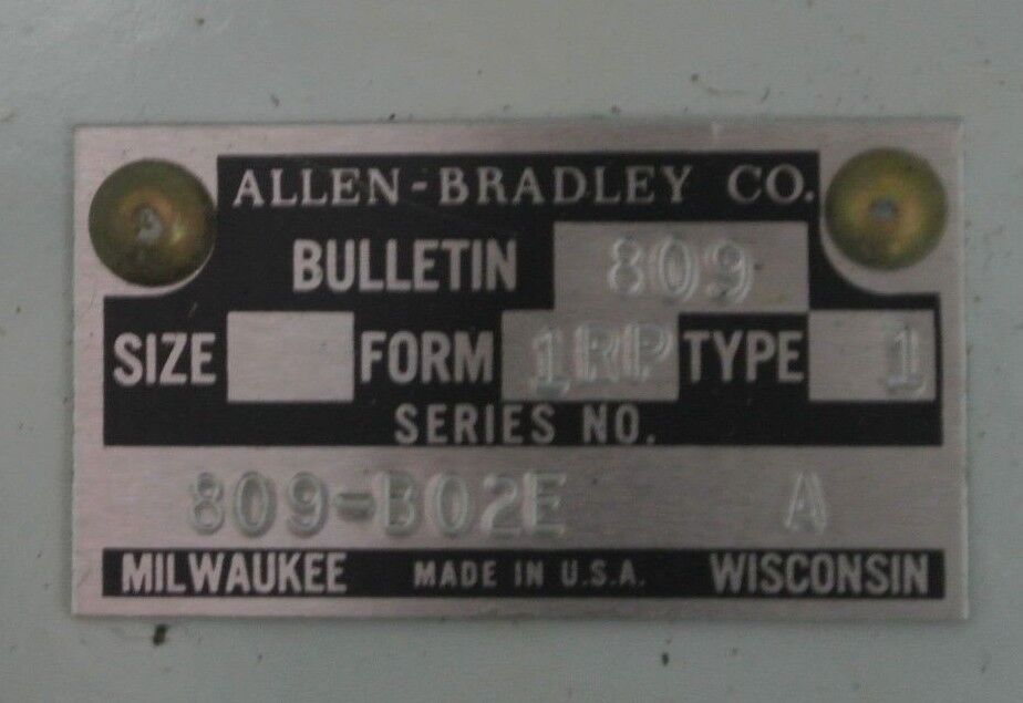 ALLEN-BRADLEY 809-B02E - INSTANTANEOUS TRIP CURRENT RELAY 3A, 600V - NEW SURPLUS