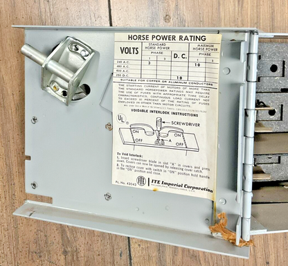 ITE V2B2222MR CLAMPMATIC VACU-BREAK 2POLE 250V 60A 10HP