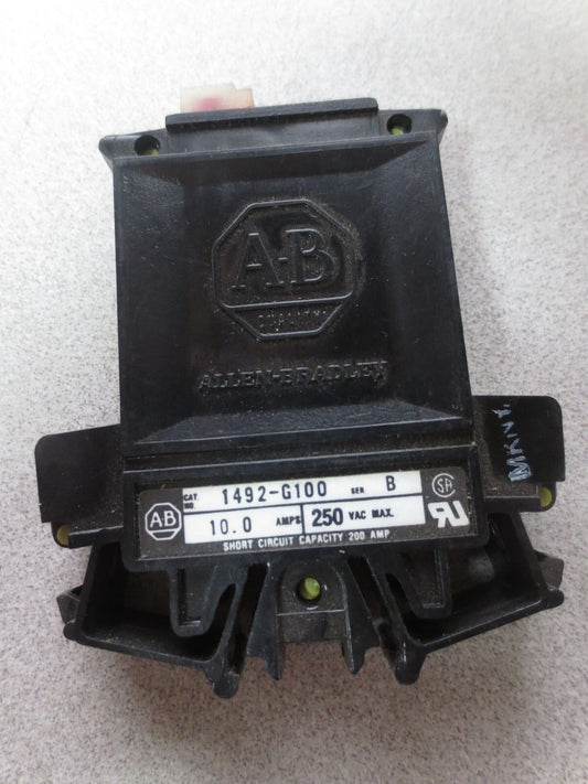 ALLEN-BRADLEY 1492-G100 Ser. B CIRCUIT BREAKER 10A, 250VAC MAX